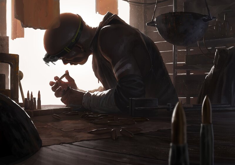 Man Crafting Bullets