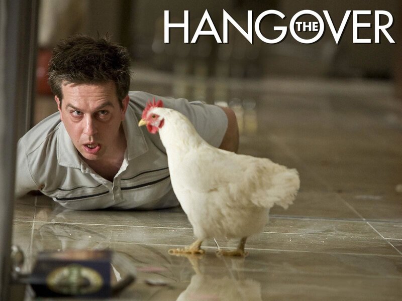 Man Crawling with Chicken — White
