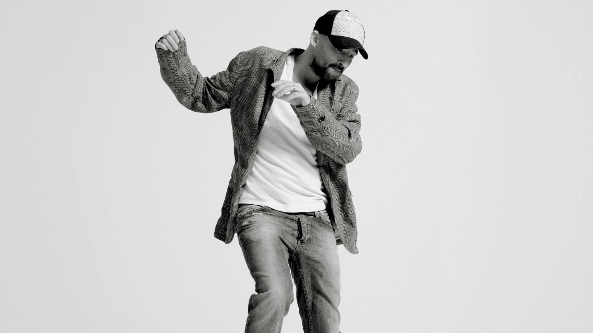 man dancing in casual wear