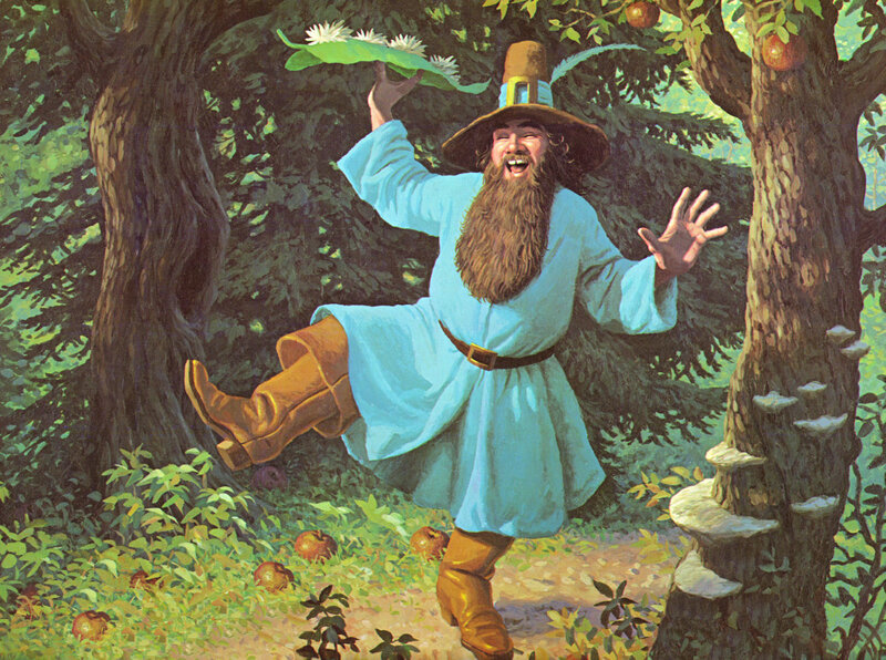 Man dancing in forest