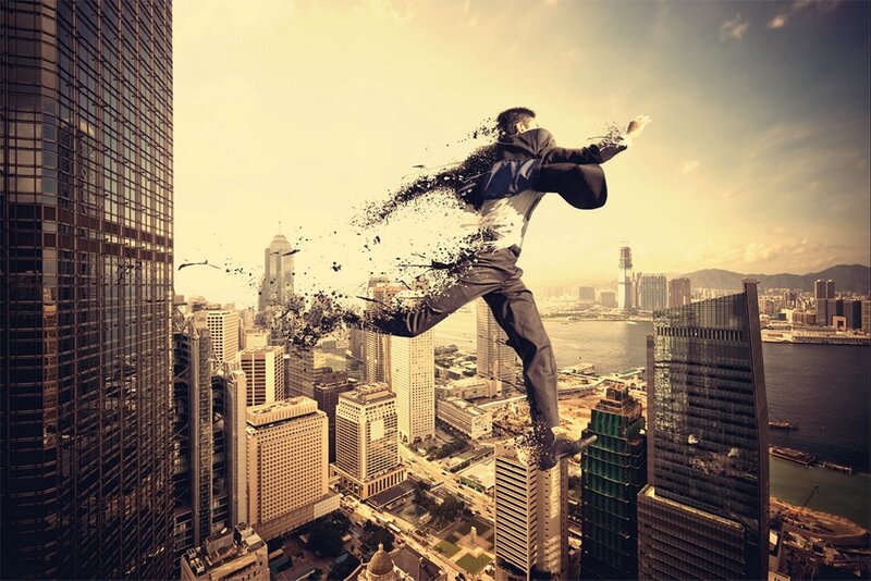 Man Dissolving in Air
