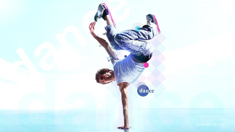 Man Doing Breakdance Move — Blue