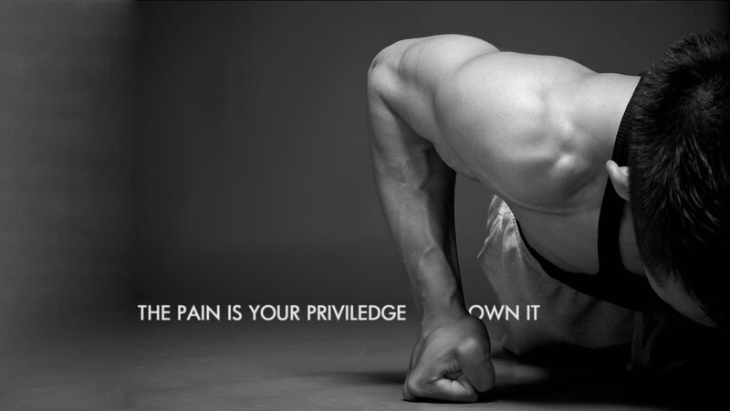 Man Doing Push-up — Black, Dramatic