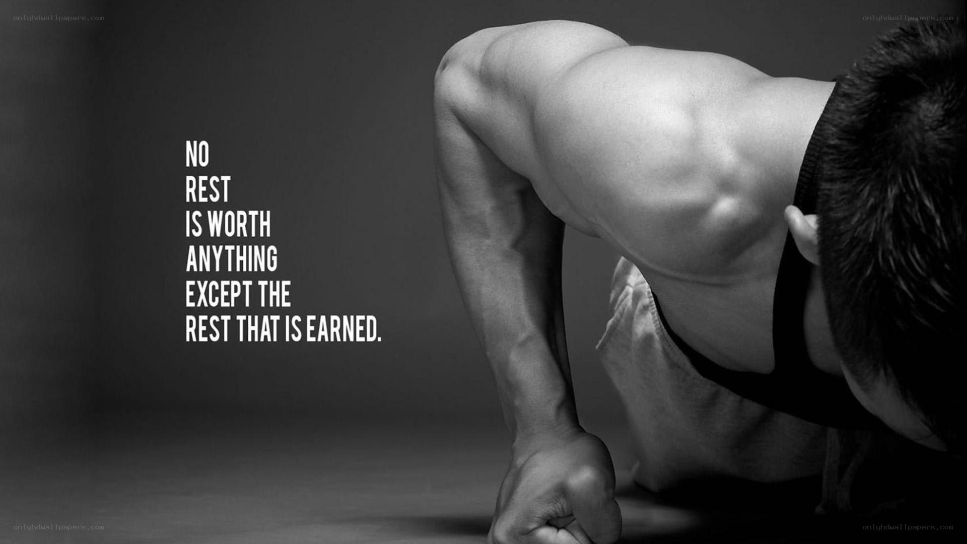 man doing push-up with motivational quote