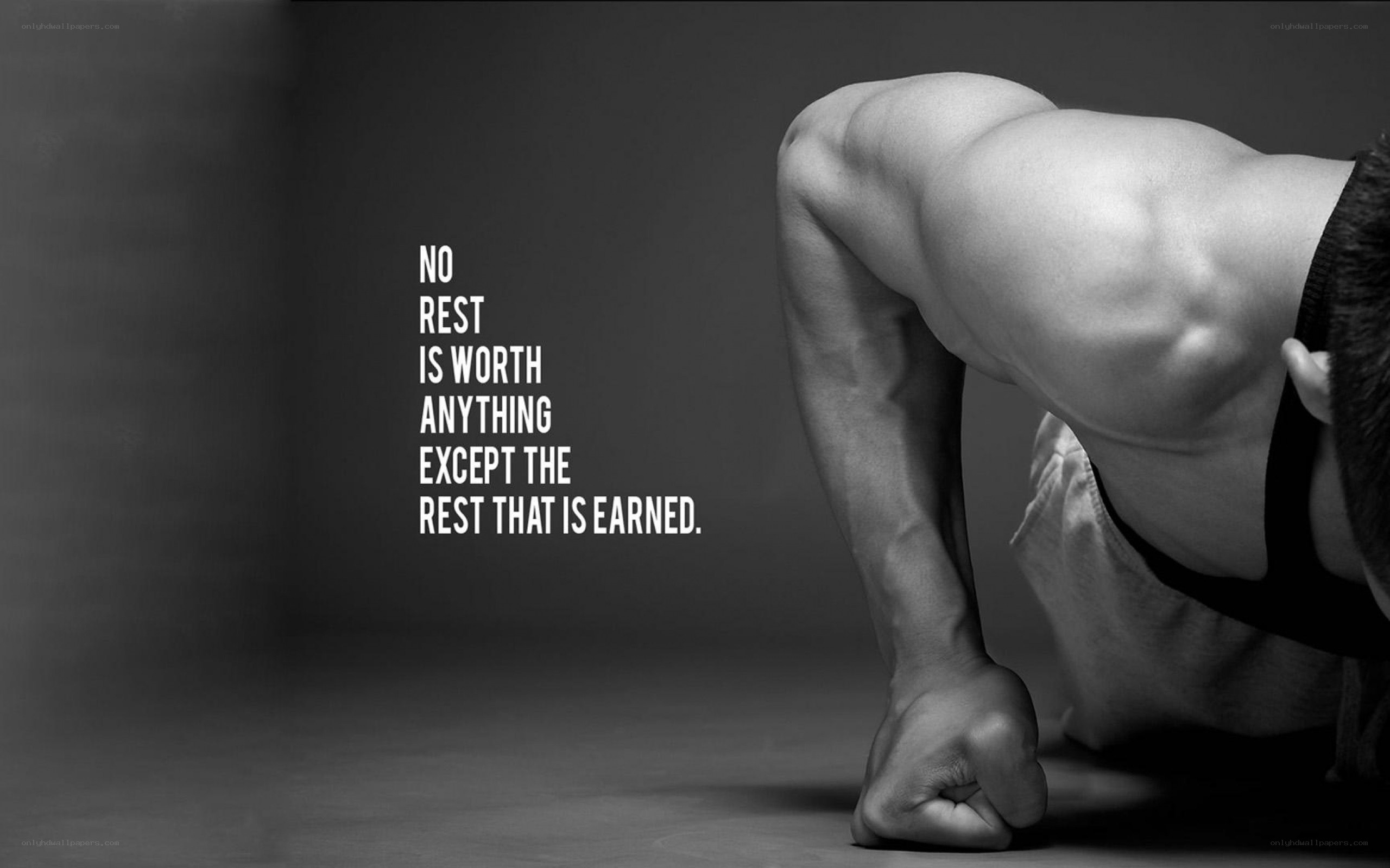 man doing push-up with quote