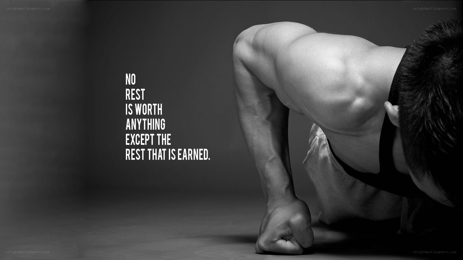 man doing push-up with quote