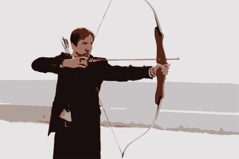 Man Drawing Bow — Brown