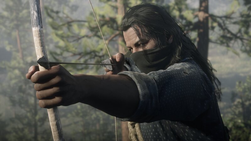 Man Drawing Bow — Green