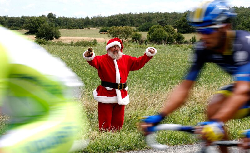 Man Dressed as Santa Claus — Red, Energetic