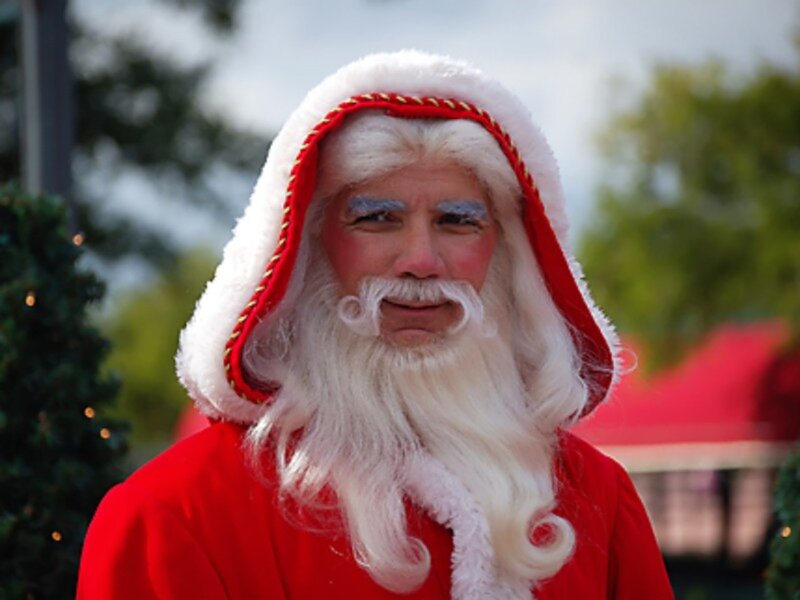 Man Dressed as Santa Claus — Red