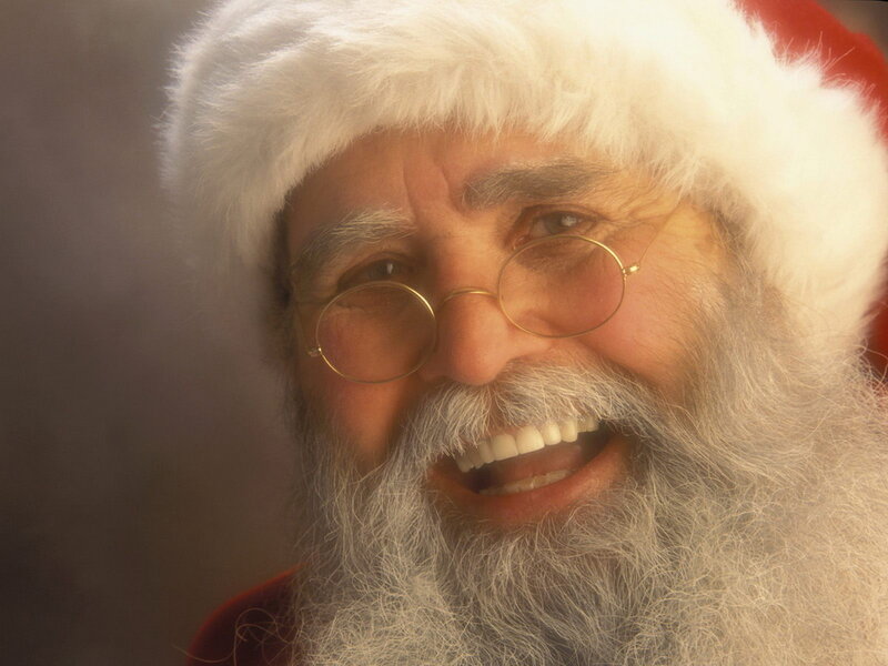 Man Dressed as Santa Claus — White