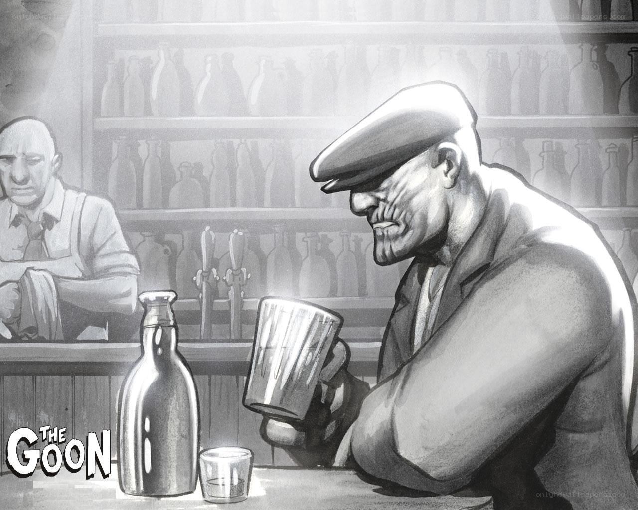 Man drinking at a bar