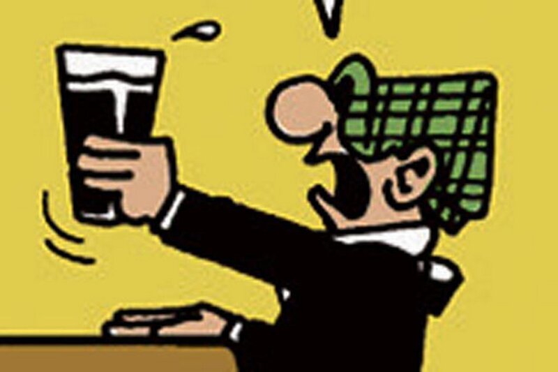Man Drinking Beer — Yellow