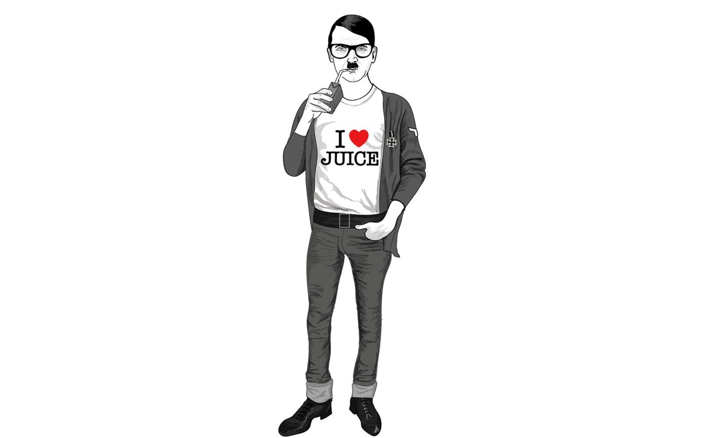 man drinking juice