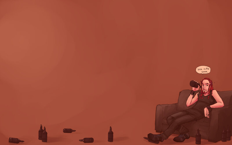 man drinking on couch