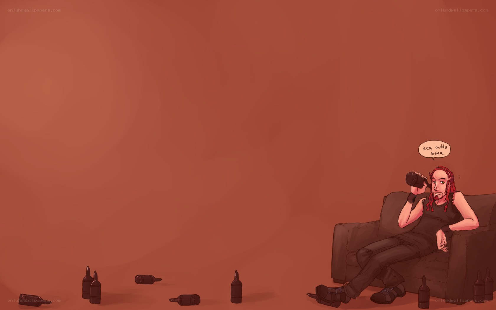 man drinking on couch