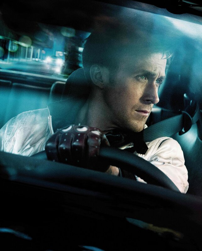 man driving at night