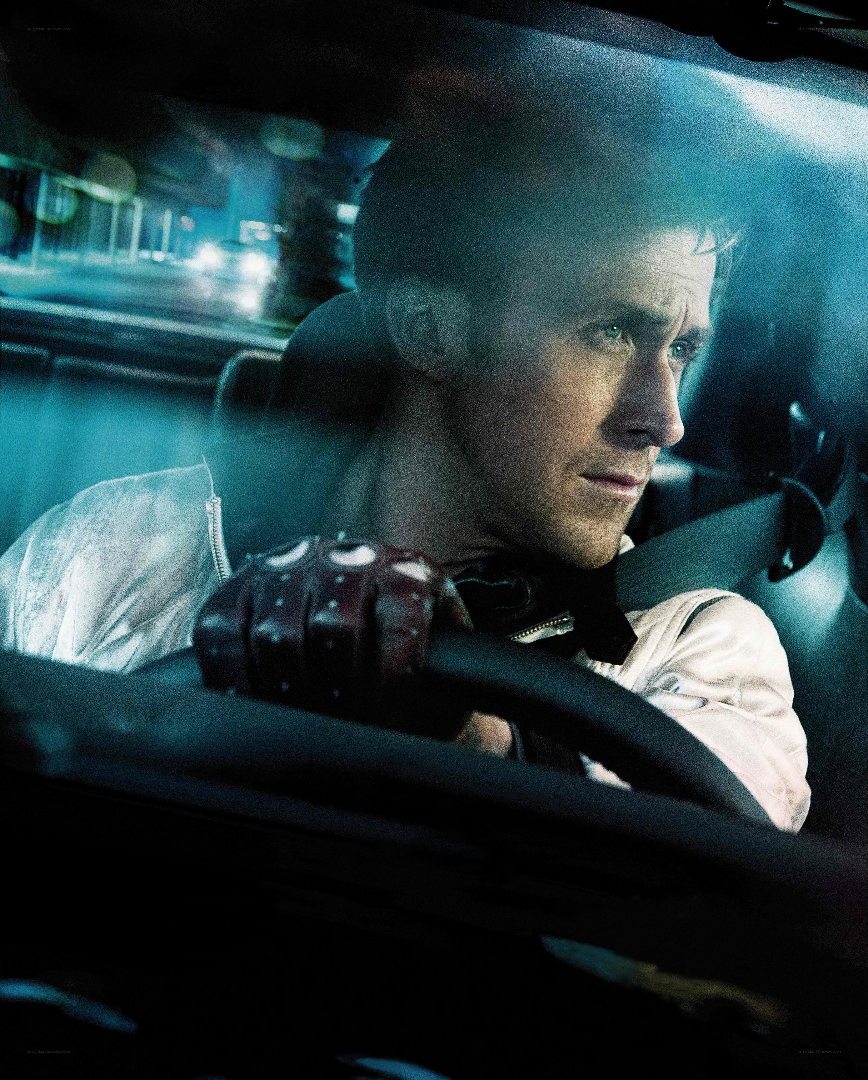 man driving at night