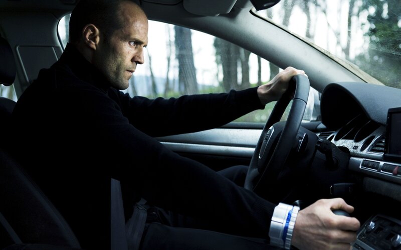 Man Driving Car — Black