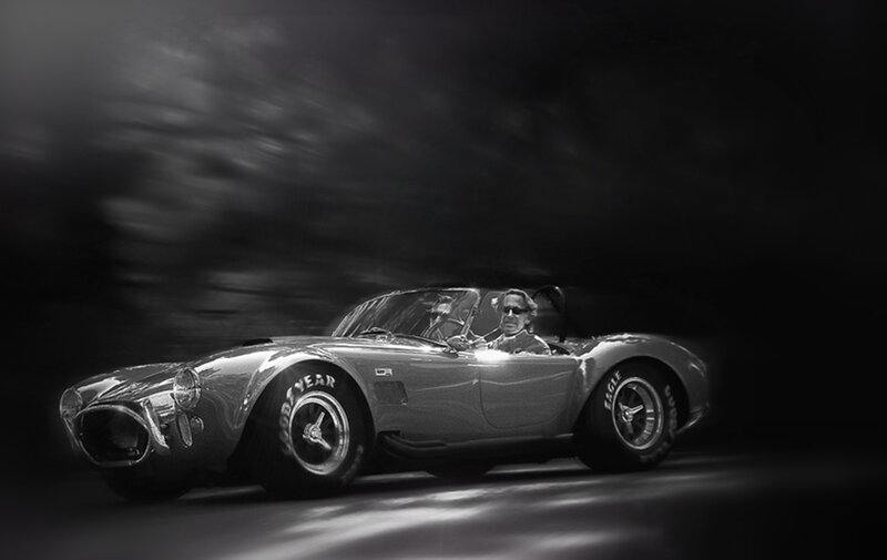 Man Driving Classic Car