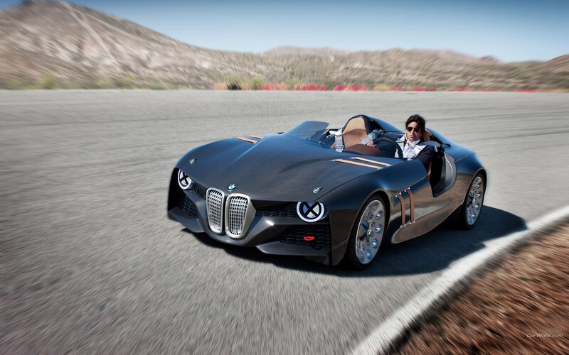 Man Driving Concept Car