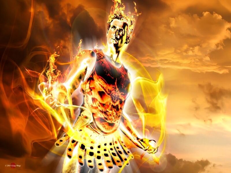 Man Engulfed in Flames — Orange
