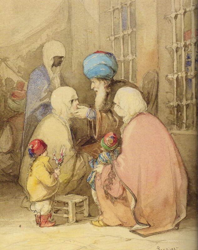 Man Examining Woman's Face