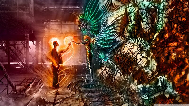 Man Facing Dragon — Orange