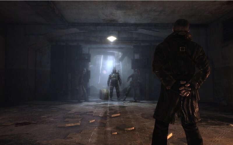 Man Facing Soldiers
