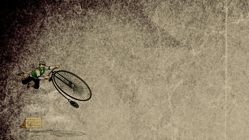 Man falling from a bicycle
