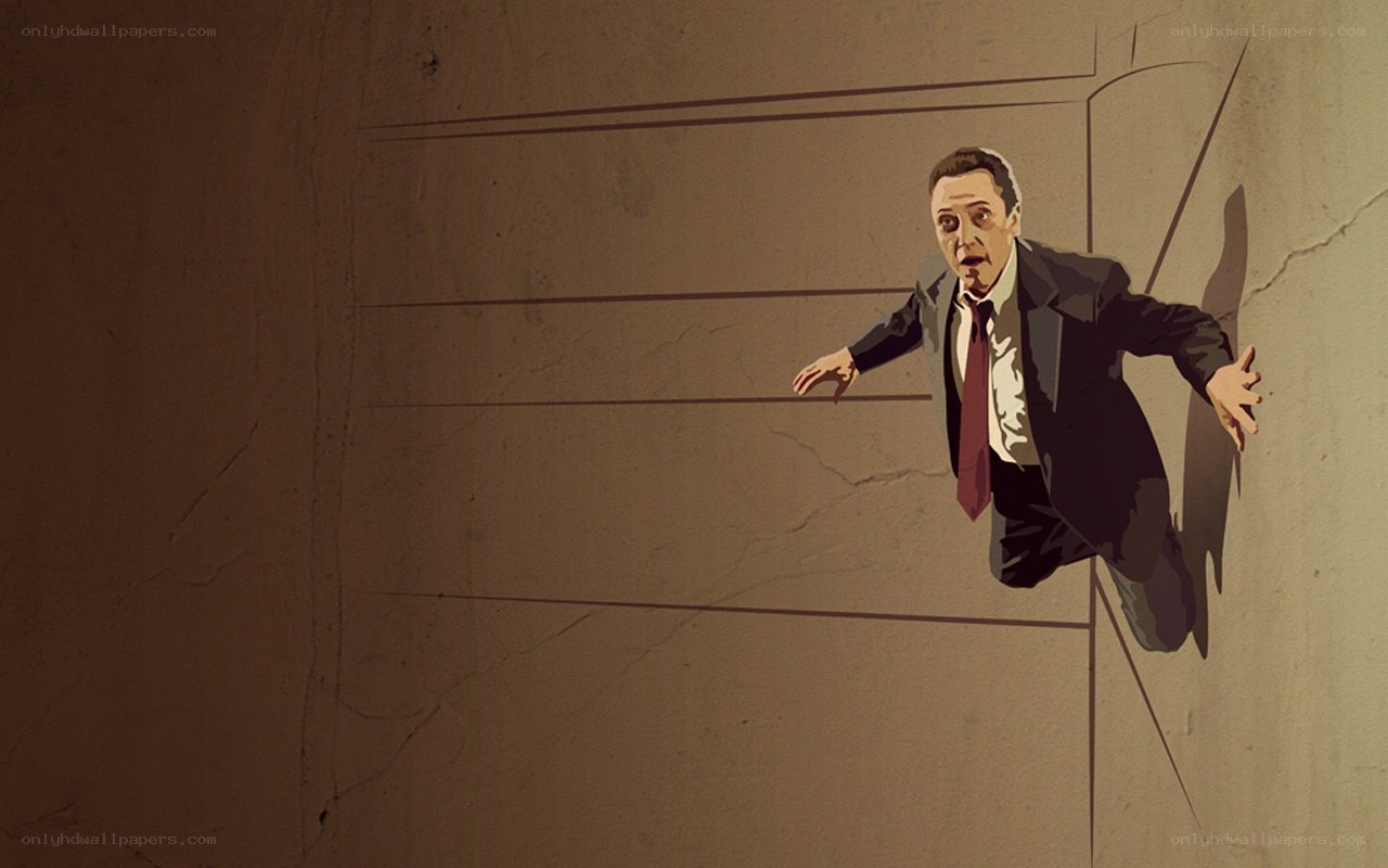 man falling from wall