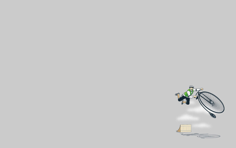 Man falling off a bicycle