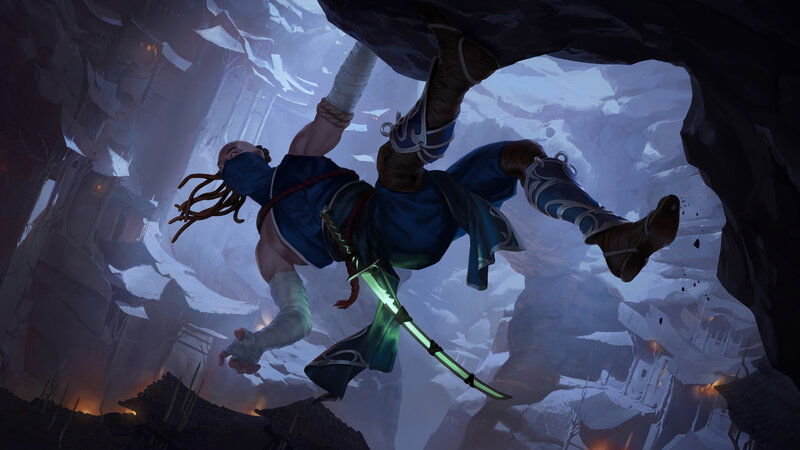 Man Falling Through Cave