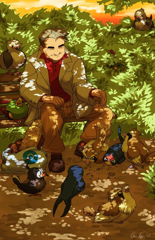 Man Feeding Birds