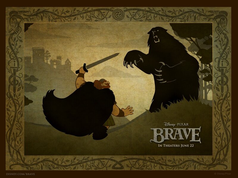 Man Fighting a Bear — Brown
