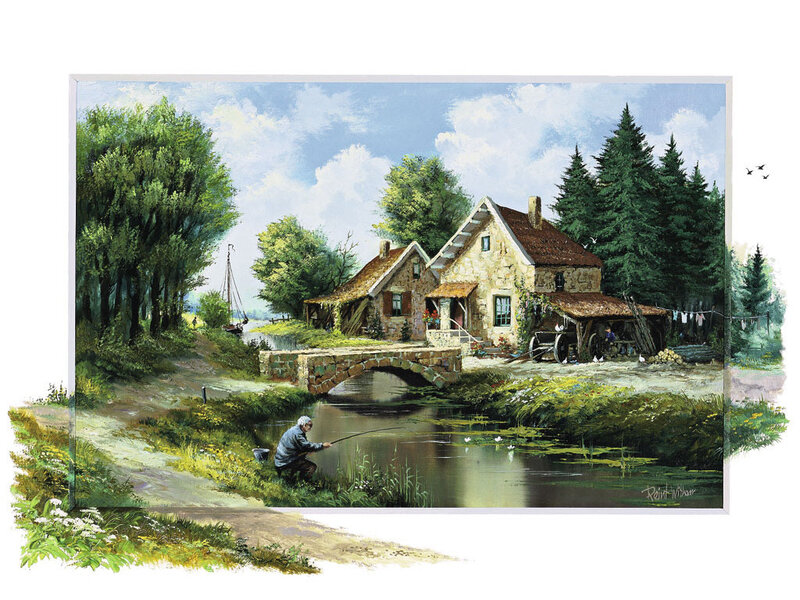 Man Fishing by River