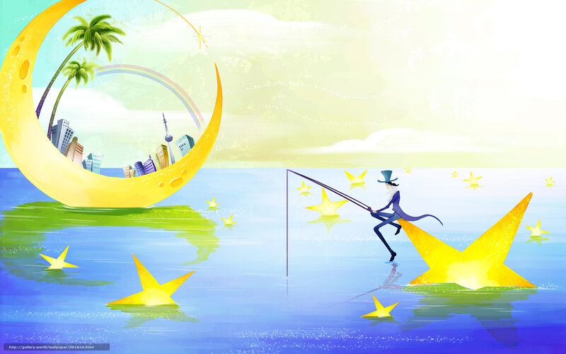 man fishing for stars