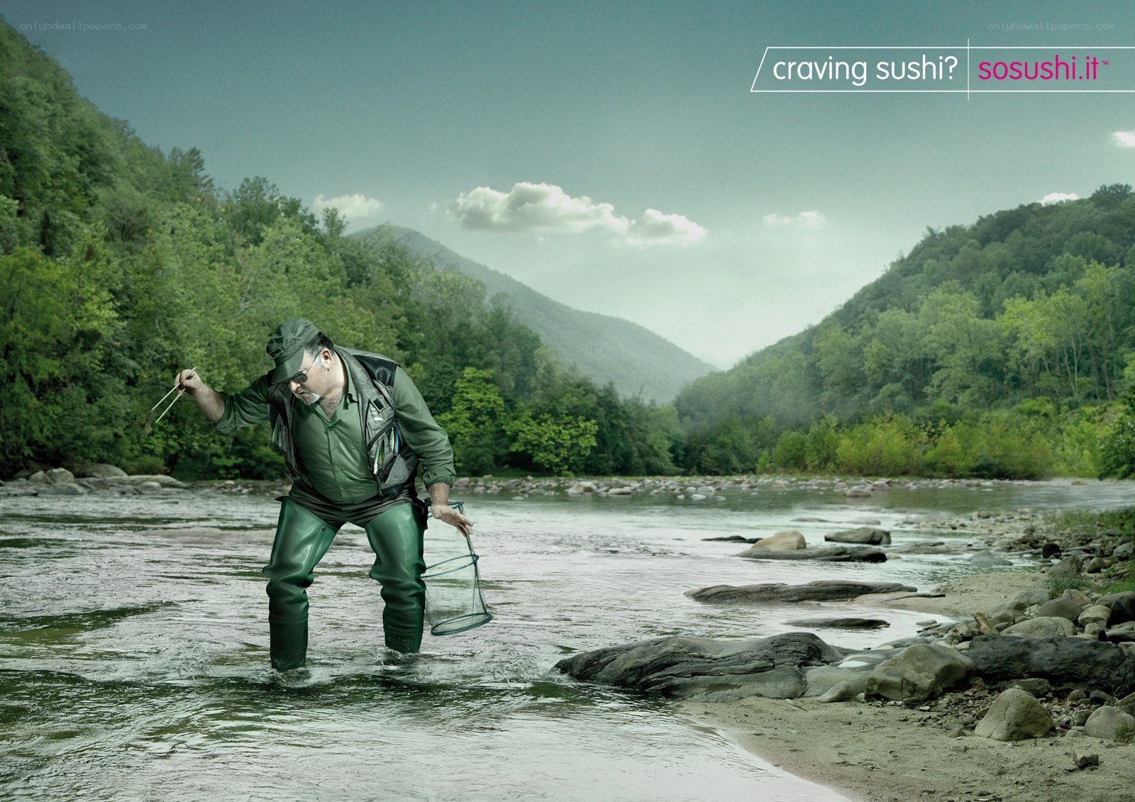 man fishing in a river