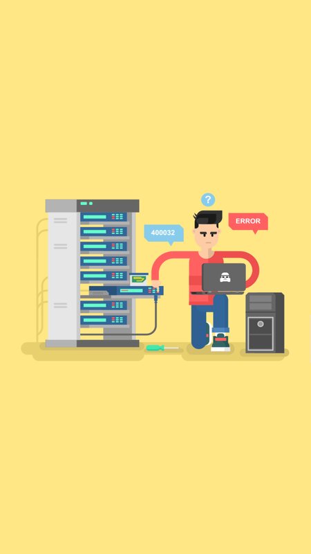 Man Fixing Server