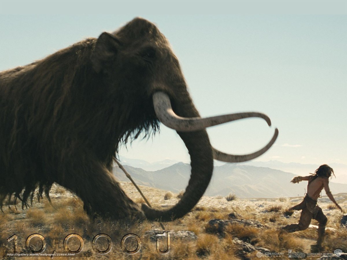 Man fleeing mammoth