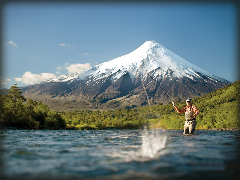 Man Fly Fishing — Blue