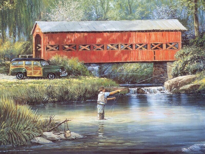 Man Fly Fishing