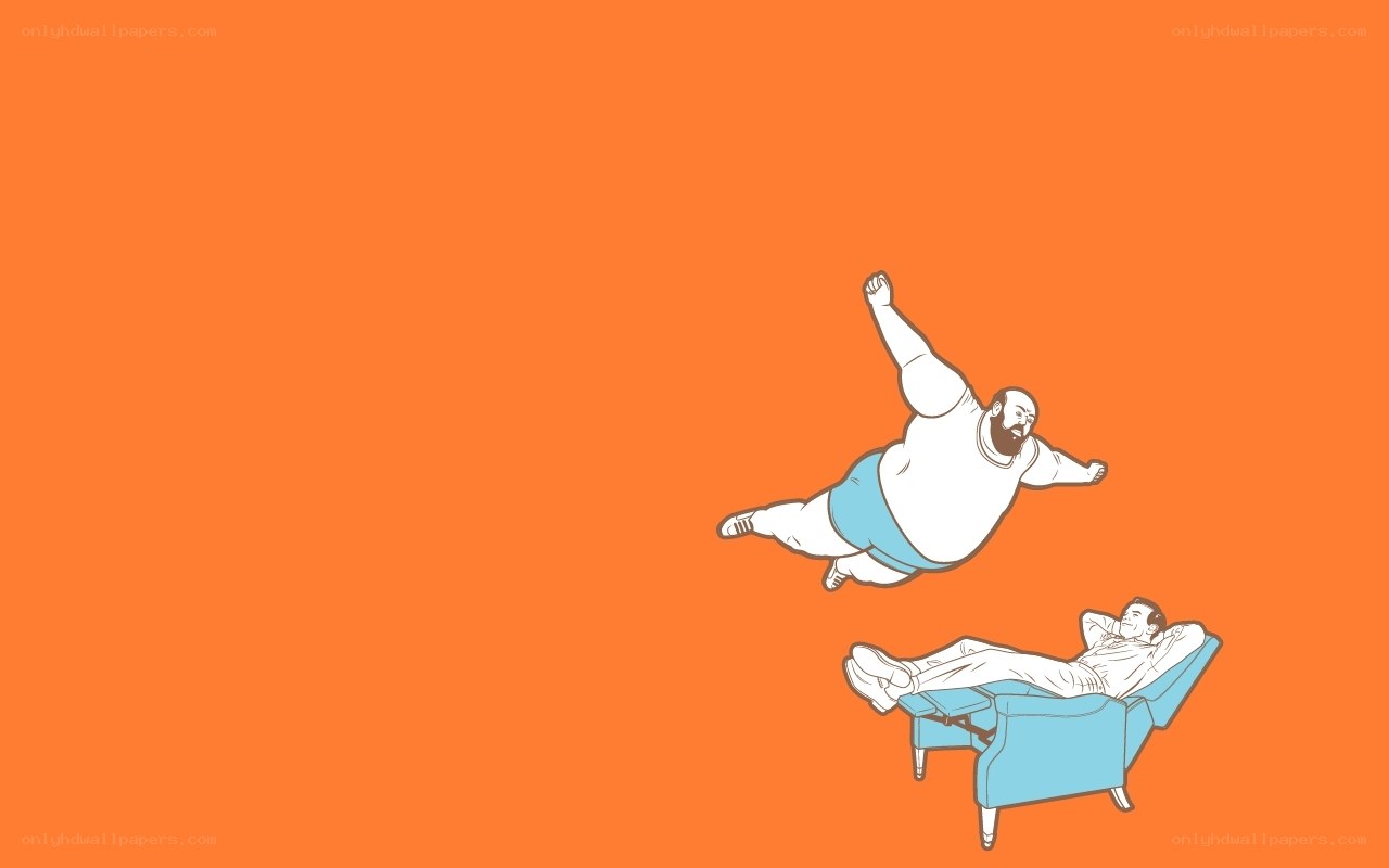 man flying over recliner