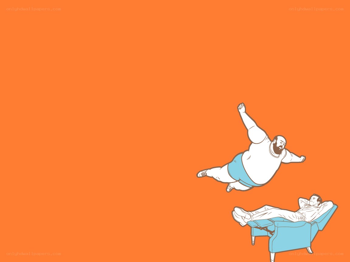 man flying over recliner