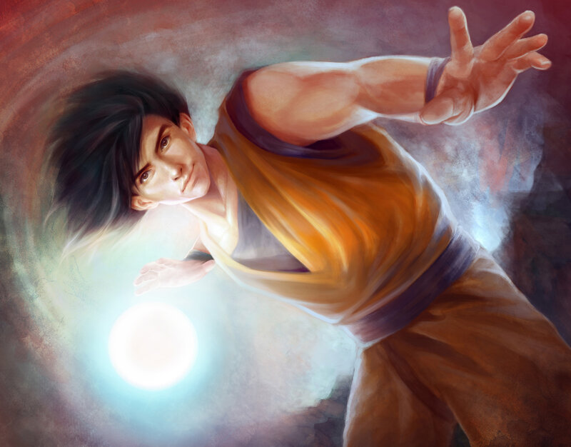 Man Generating Energy Ball