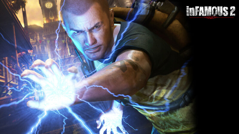 Man Generating Lightning — Blue