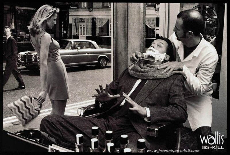 Man Getting a Shave — Black, Dramatic