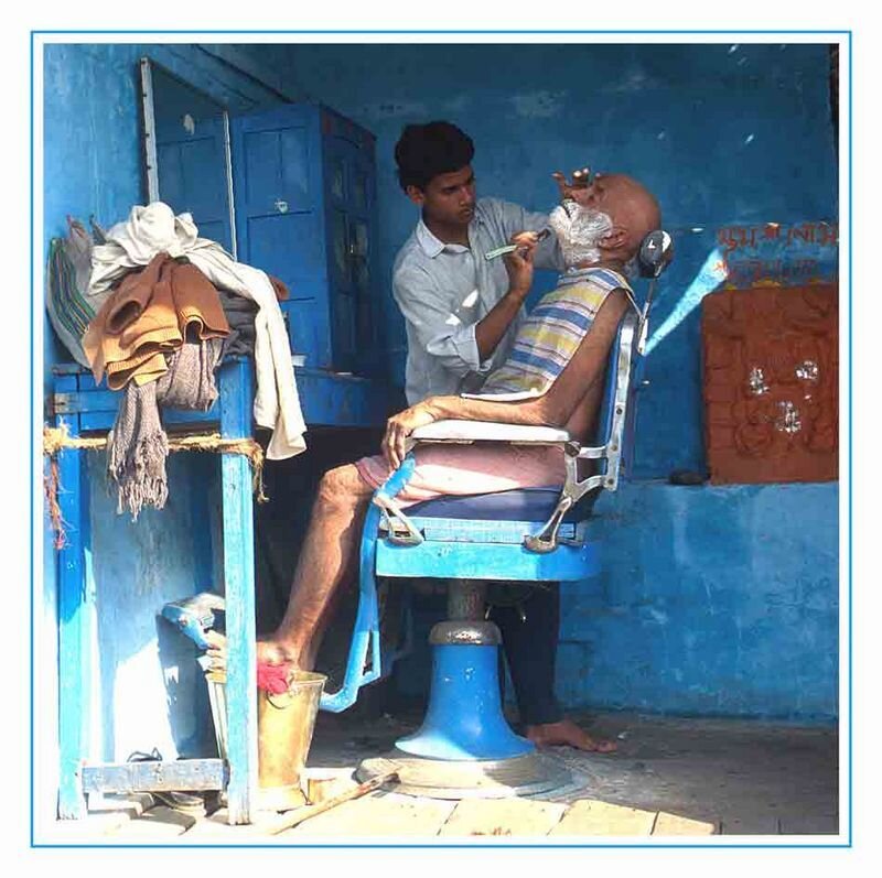 Man Getting a Shave