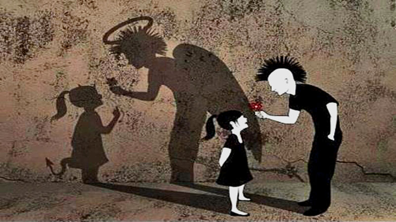 Man Giving Flower to Girl