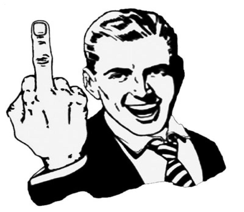 Man Giving Middle Finger — Black